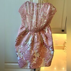 Chic Pink and Cream Corset Baby Doll Dress